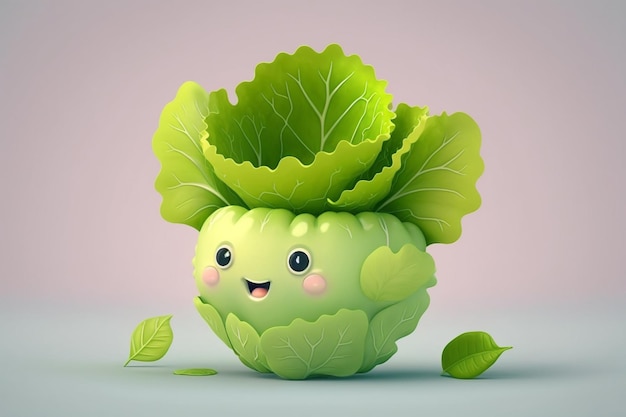 Alface kawaii vegetal