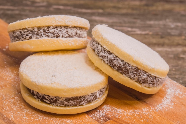 Foto alfajores deliciosas galletas sándwich argentinas tradicionales