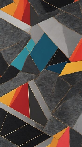 Alfombra gris retro línea geométrica color block