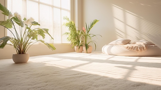 alfombra de luz brillante sala de estar suave y cómoda
