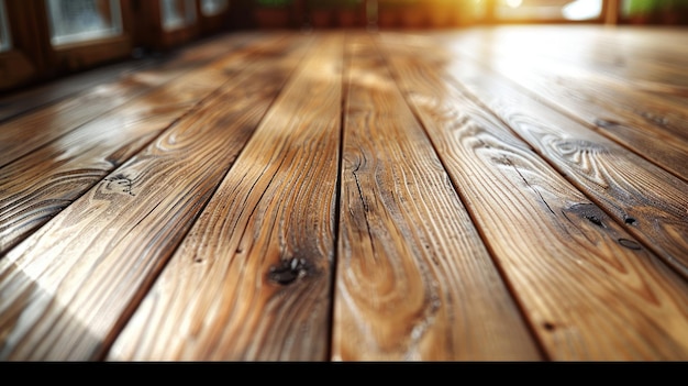 La alfombra de madera parece brillante.