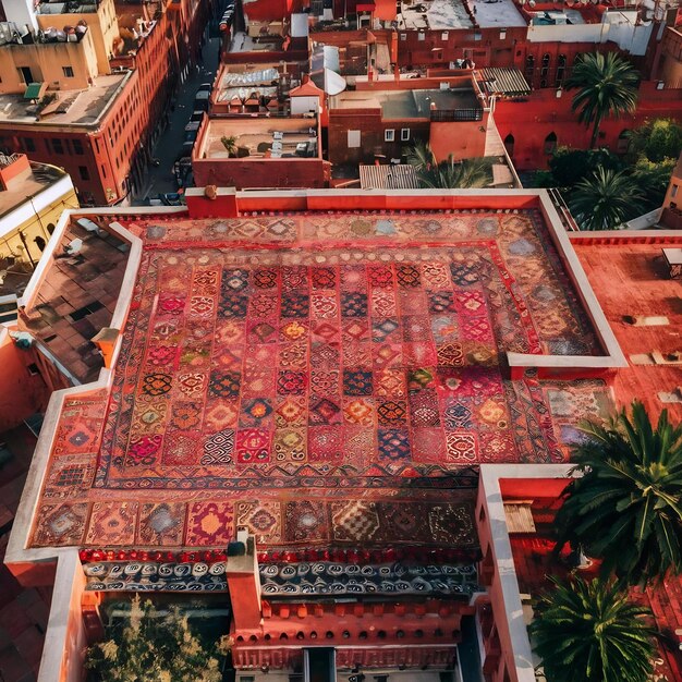 Foto alfombra en marrakech con vistas a la ciudad