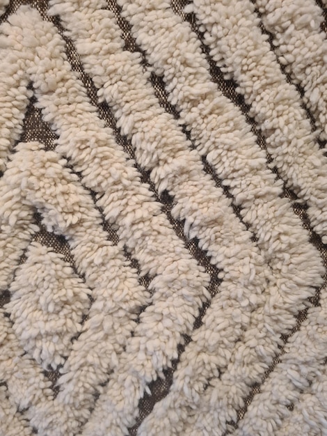 una alfombra de rayas blancas y negras con rayas negras.