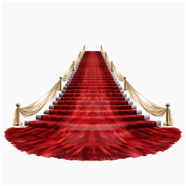 Alfombra roja con adornos dorados