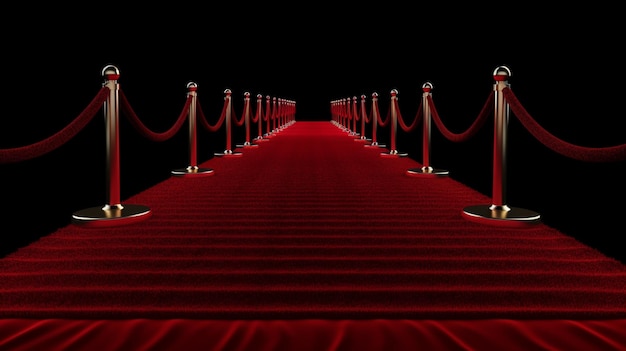 Una alfombra roja aislada sobre un fondo transparente generativa de IA