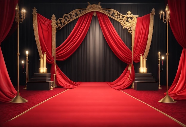 alfombra roja en el escenario