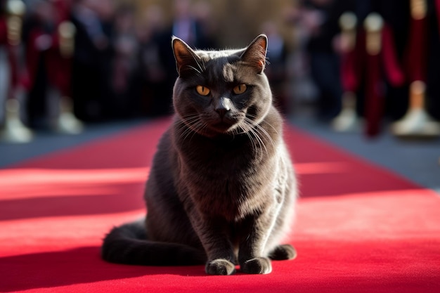 Alfombra roja para el famoso gato Generate Ai