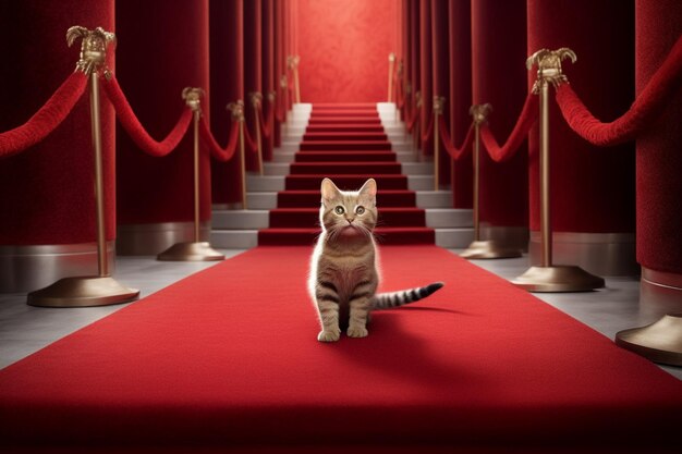 Alfombra roja para gato famoso