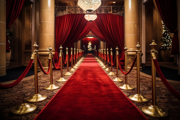 alfombra roja tema navideño