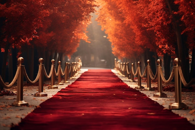 alfombra roja tema de otoño