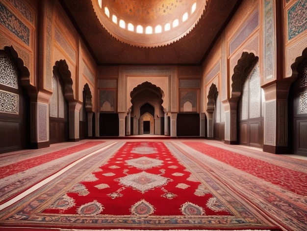 Alfombras islámicas tradicionales en una mezquita