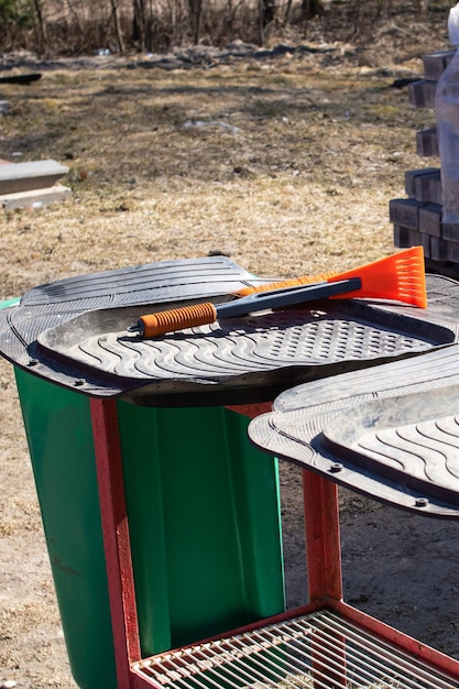 Alfombrillas de goma y cepillo para secar al sol