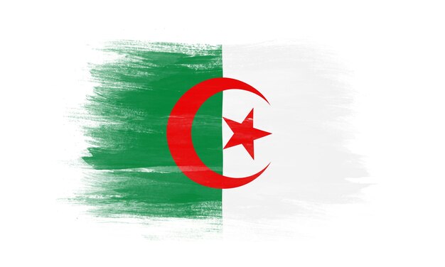 Algerien-Flagge Pinselstrich Nationalflagge