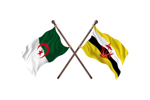 Algerien gegen Brunei Two Flags