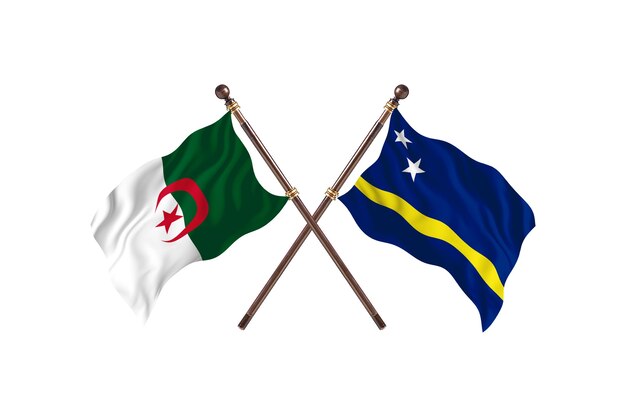 Algerien gegen Curacao Two Flags