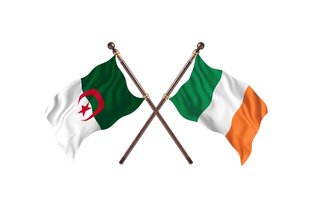 Algerien gegen Irland Zwei Flaggen