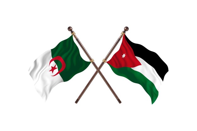 Algerien gegen Jordanien Two Flags