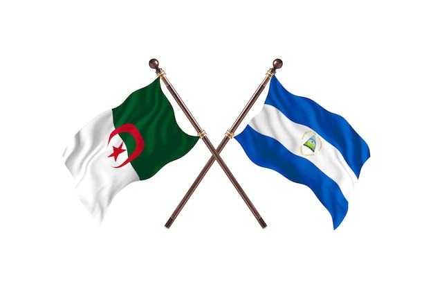 Algerien gegen Nicaragua Two Flags