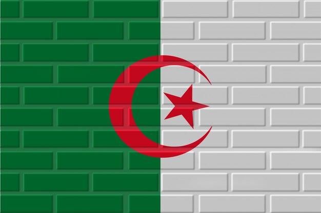 Algerien Ziegelflaggenillustration