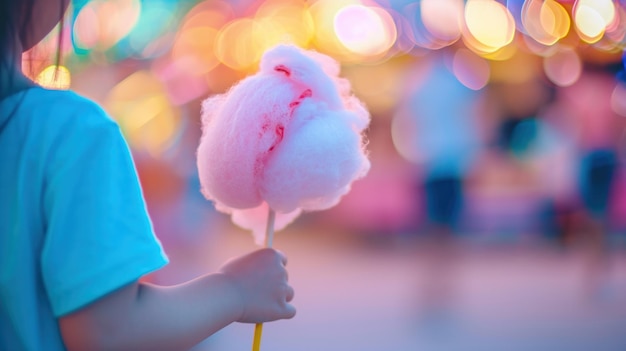 algodón de azúcar Los tonos pastel del azúcar hilado en un palo