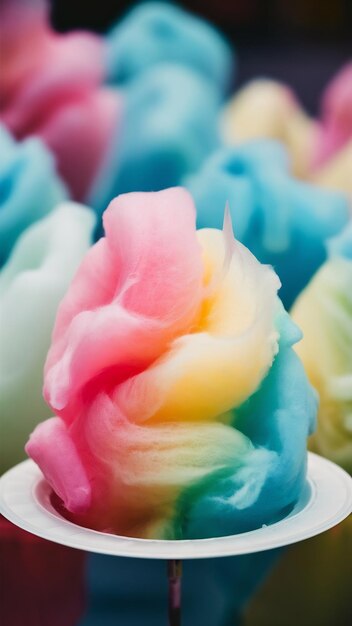 El algodón de caramelo es un enfoque selectivo multicolor