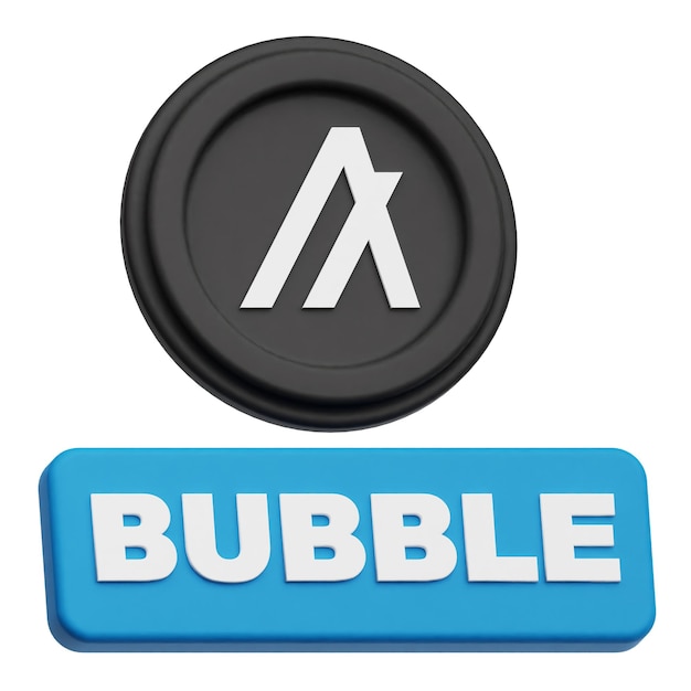 algorand crypto token 3d icon isolated on the white background