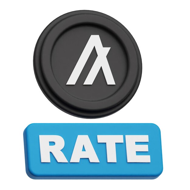 algorand crypto token 3d icon isolated on the white background