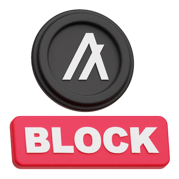 algorand crypto token 3d icon isolated on the white background