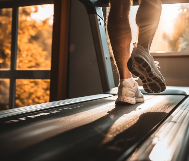 Alguém está a correr numa sala de ginástica.