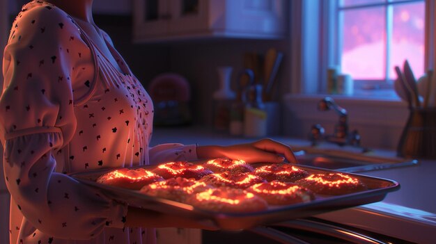 alguien sosteniendo una bandeja de pizza con una vela encendida en ella