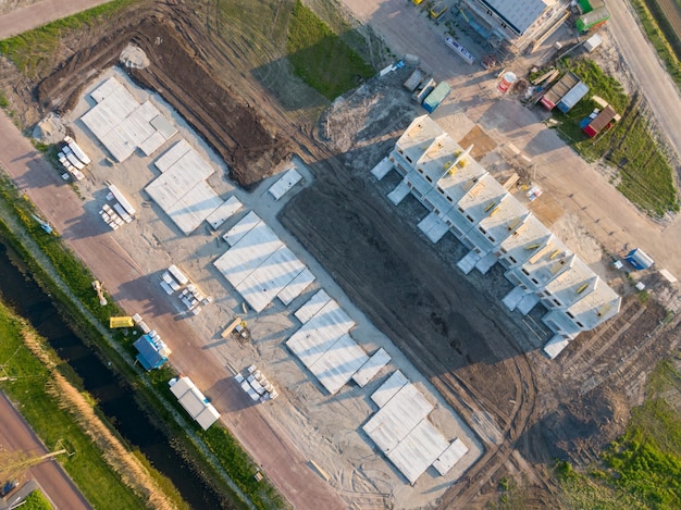 Algumas aéreas de cima para baixo do canteiro de obras na Holanda