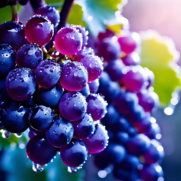 algumas uvas frescas com folhas ai geradas