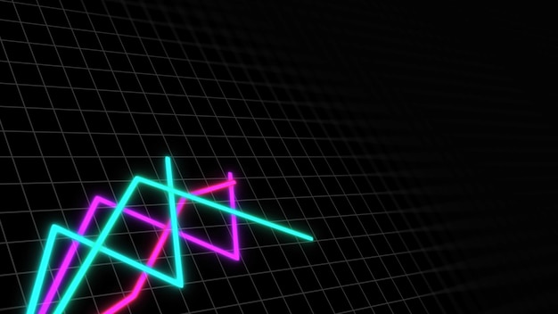 Algunos gráficos en el espacio con cuadrícula para demostrar el desarrollo empresarial y los ingresos como telón de fondo de representación 3d