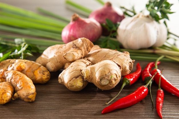 Algunos de los ingredientes para cocinar Curry