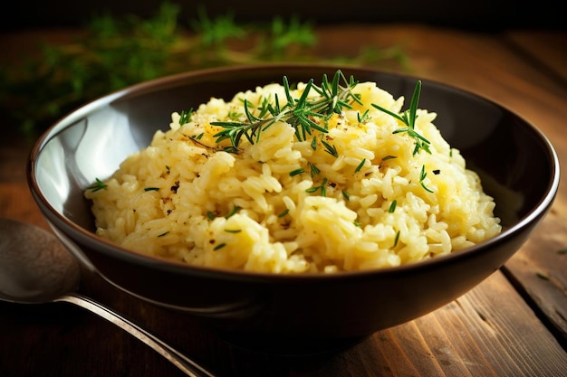 Foto alho parmesan orzo