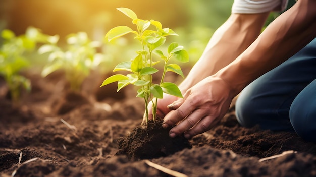 Aliados da natureza plantando árvores para restauração local de alimentos e habitats