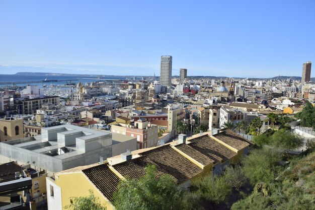 Alicante España 10 de noviembre de 2019 Vista panorámica de Alicante desde el Castillo de Santa Bárbara