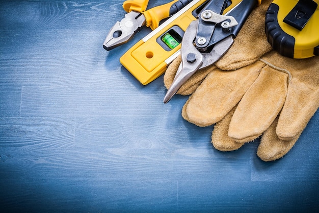 Alicates cortador de acero tapeline nivel de construcción guantes protectores de cuero