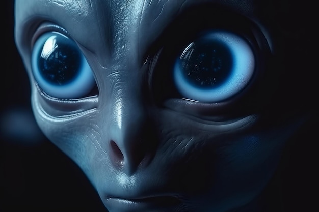 Alien azul com olhos grandes Gerar AI