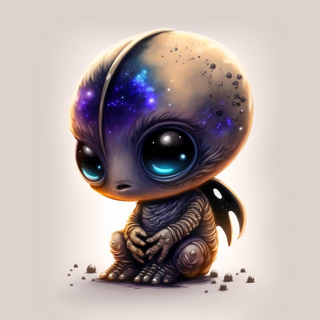 Alien Chibi Abstract Galaxy Acuarela Hiperrealista 8