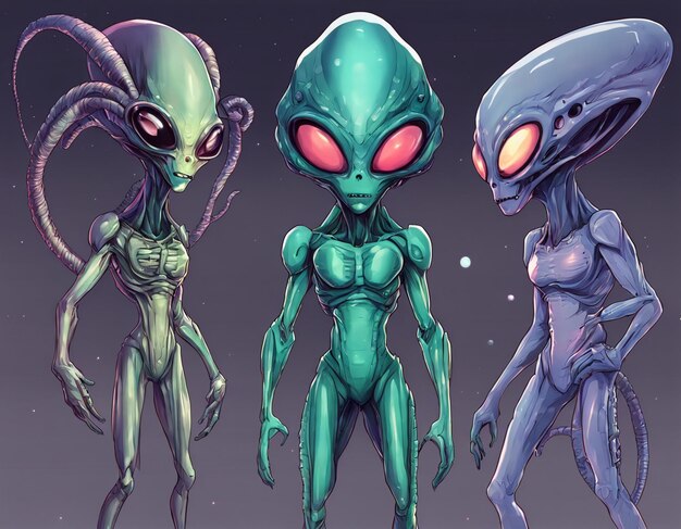Alien criatura desconhecida OVNI civilização extraterrestre forma de vida humanoide universo
