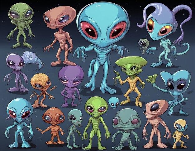 Alien criatura desconhecida OVNI civilização extraterrestre forma de vida humanoide universo