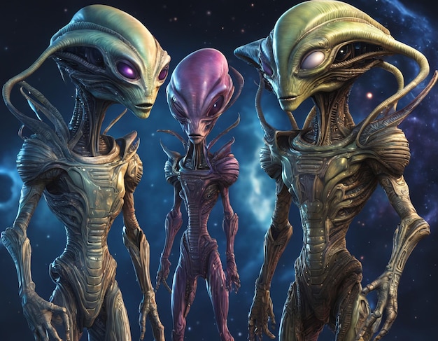 Alien criatura desconhecida OVNI civilização extraterrestre forma de vida humanoide universo