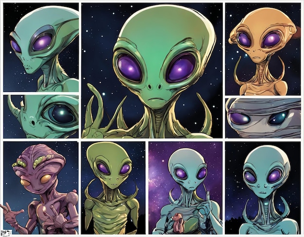 Alien criatura desconhecida UFO civilização extraterrestre forma de vida humanoide universo