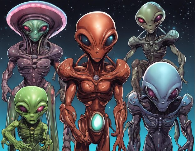 Alien criatura desconocida OVNI civilización extraterrestre forma de vida humanoide universo