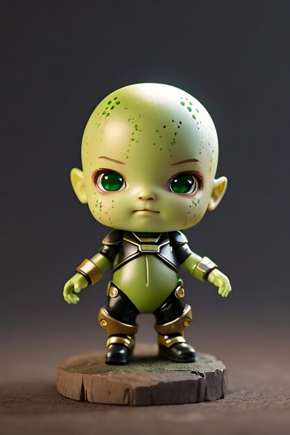 Alien-Kind-Charakterbild, das Cartoon-Anime-Charakter-Tapetenhintergrund 3D-Modellierung modelliert