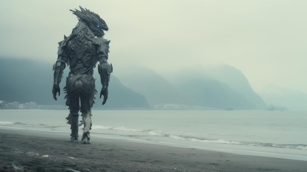 Alien Manticore se pasea por la playa en una impresionante resolución de 8k