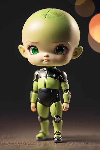 Foto alien niño personaje imagen modelado dibujos animados anime personaje papel tapiz fondo modelado 3d