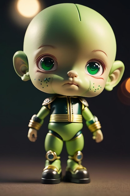 Alien niño personaje imagen modelado dibujos animados anime personaje papel tapiz fondo modelado 3D