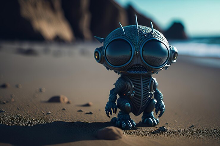 Foto alien en la playa inteligencia artificial generativa